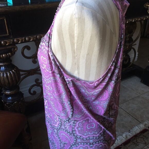GORGEOUS CRYSTAL Silk Tank w Stretch! - Picture 3 of 16